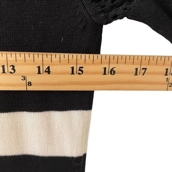 Trina Turk Dress Black White Stripe Bodycon Short Sleeve M NWT - Picture 4 of 6